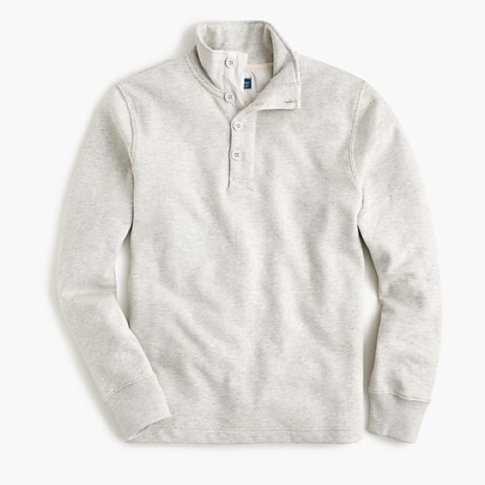 J. Crew french terry mockneck pullover sweatshirt.